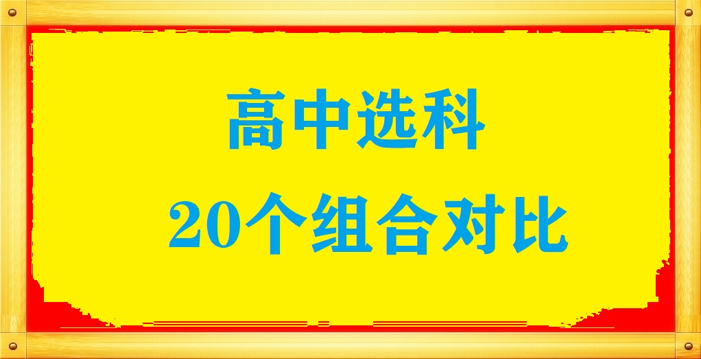 高中選科20種組合方式對比 招生問答 高中選科20種組合方式對比 招生問答